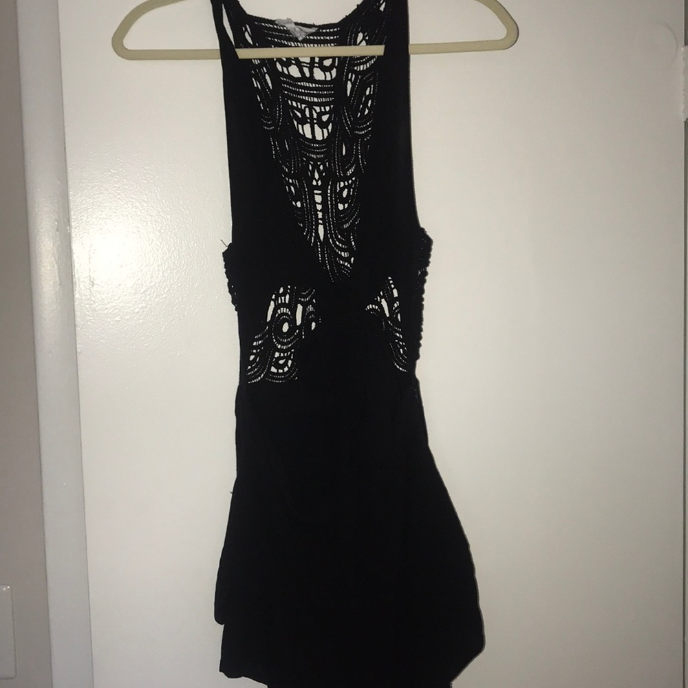 🖤BLACK TIE LACE BACK ROMPER🖤
